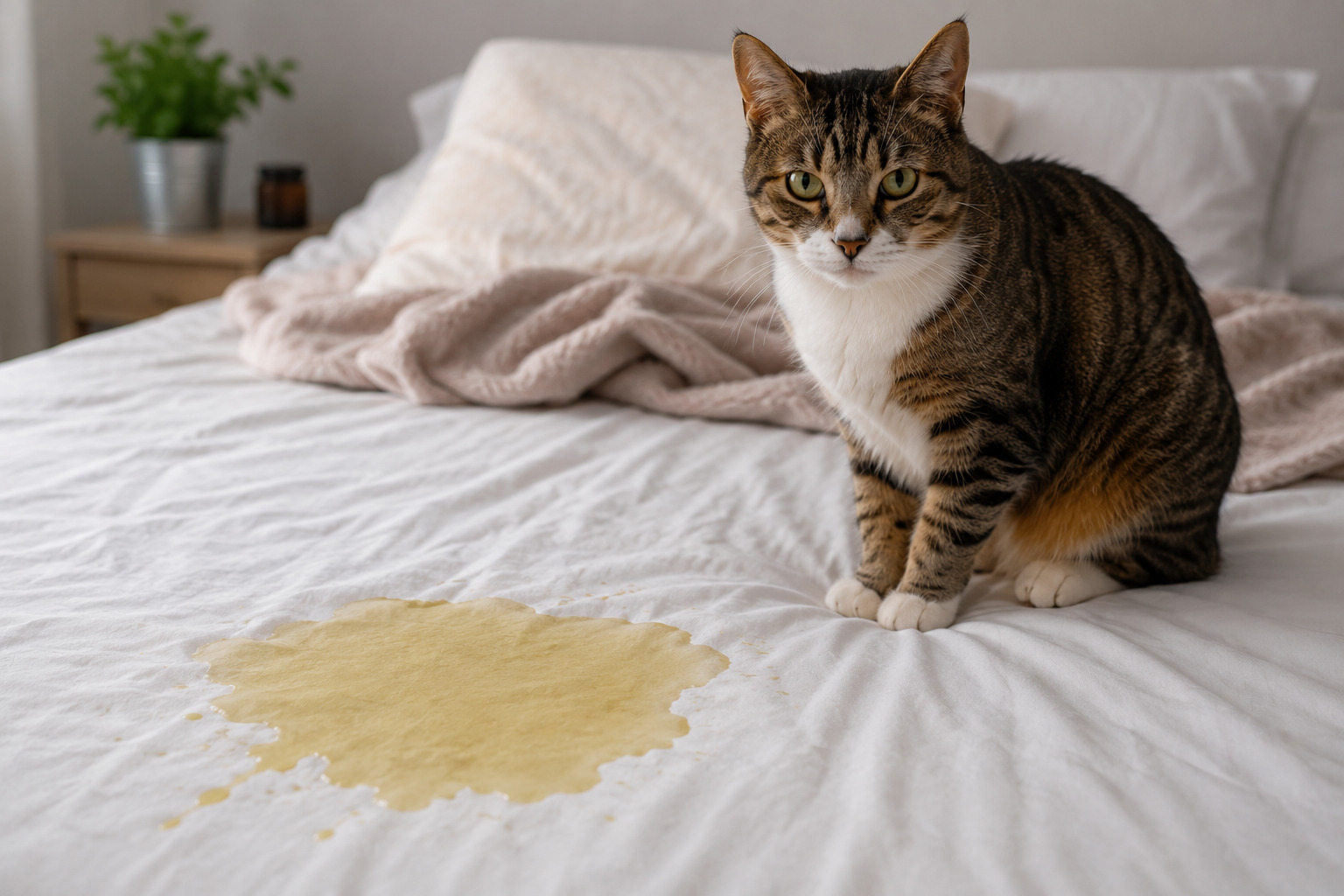 Gato se orina en la cama